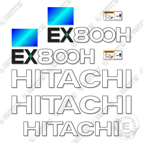 Fits Hitachi EX800H Decal Kit Excavator 800h, decal kit, ex 800, EX800h, hitachi