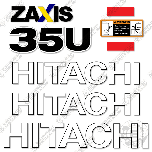 Fits Hitachi ZX35U-5N Decal Kit ZAxis Excavator 35, 35u, 35u-5, 35u-5n, decal kit, zx35, zx35u, zx35u-5n