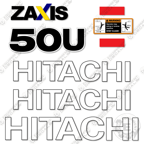 Fits Hitachi 50U-5N Decal Kit ZAxis Excavator 50u, 5n, decal kit, zx50, zx50u, zx50u-5n