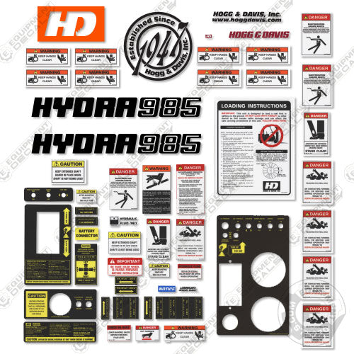 Fits Hogg & Davis Hydra 985 Decal Kit Power Reel Trailer 985, davis, decal kit, hogg, hogg and davis, hydra985