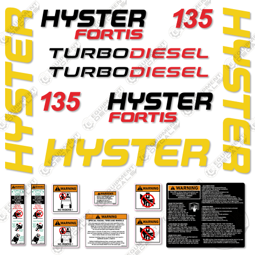 Fits Hyster 135 Fortis Decal Kit Forklift 135, 135ft, decal kit