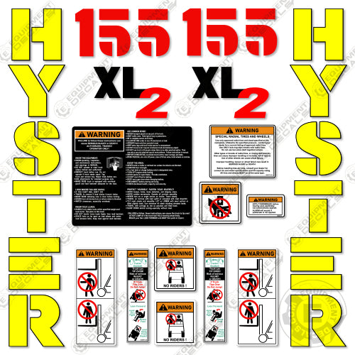 Fits Hyster 155 XL2 Decal Kit Forklift 155, 155xl, 155xl2, decal kit