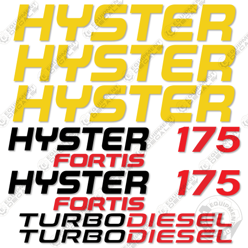 Fits Hyster 175 Fortis Decal Kit Forklift 175, 175ft, decal kit