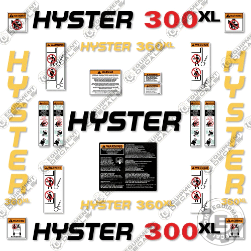 Fits Hyster 300XL Decal Kit Forklift 300, 300xl, decal kit