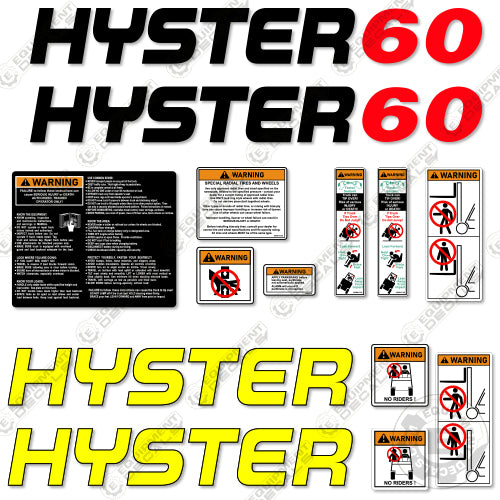 Fits Hyster 60 Decal Kit Forklift decal kit