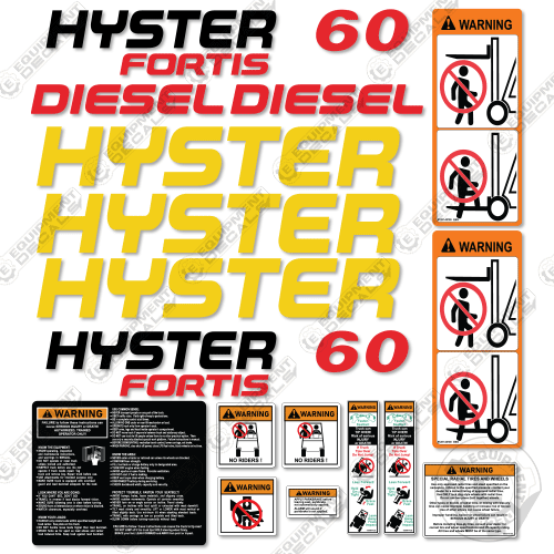 Fits Hyster Fortis 60 Decal Kit Forklift 50, decal kit