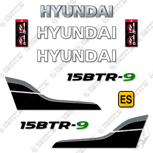 Fits Hyundai 15BTR-9 Decal Kit Forklift 15, 15btr, 15btr-9, decal kit