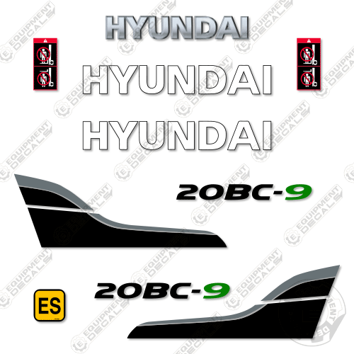 Fits Hyundai 20BC-9 Decal Kit Forklift 20, 20bc, 20bc-9, bc-9, bc20, decal kit