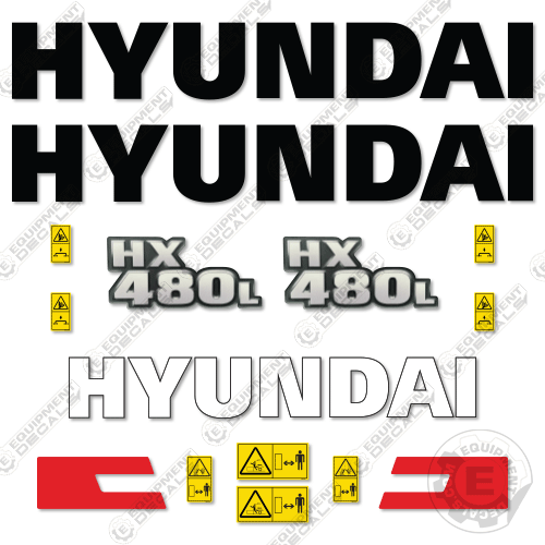 Fits Hyundai HX480L Decal Kit Excavator 480, 480l, decal kit, hx480