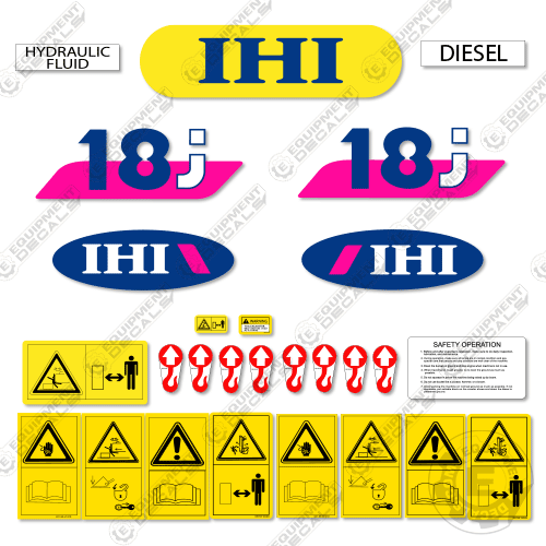 Fits IHI 18J Decal Kit Mini Excavator 18j, j