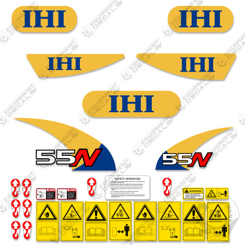 Fits IHI 55N Decal Kit Mini Excavator 55, 55-n