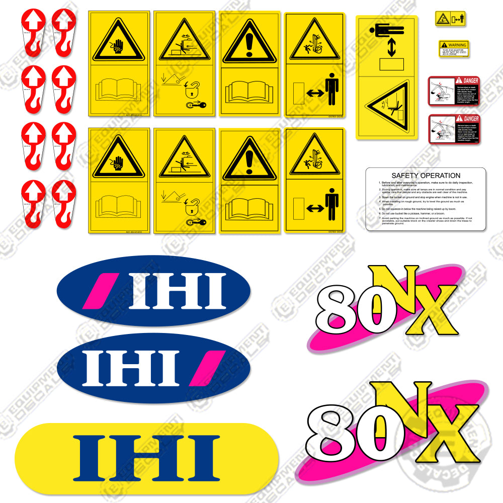 Fits IHI 80NX Decal Kit Mini Excavator 80, 80-vx, 80vx