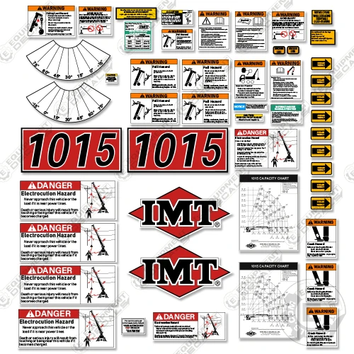 Fits IMT 1015 Decal Kit With Safety Stickers - Crane Truck 2015, crane truck, decal kit, imt, iowa mold tooling