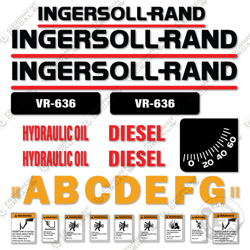 Fits Ingersoll Rand VR-636 Decal Kit Telehandler Forklift 636, decal kit, telescopic, vr636