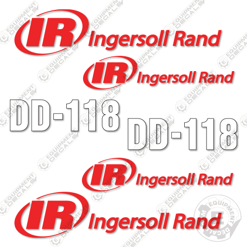 Fits Ingersoll-Rand DD-118 Decal Kit Vibratory Roller 118, DD, dd-118, decal kit, ingersoll, ingersoll-rand, ingersollrand, rand