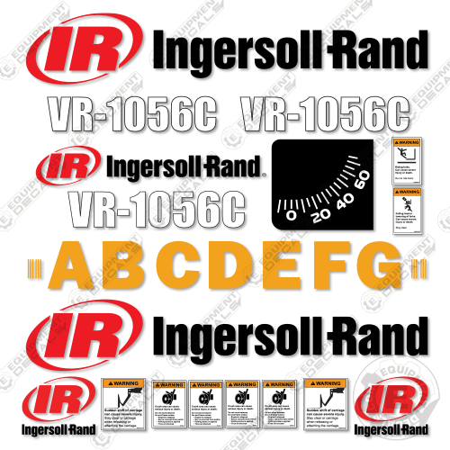 Fits Ingersoll Rand VR-1056C Decal Kit Telehandler Forklift 1056, 1056c, decal kit, telescopic, vr-1056, vr-1056c