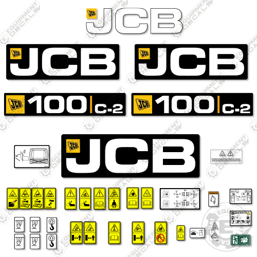 Fits JCB 100C-2 Decal Kit Mini Excavator 100c, 100c-1, 100c1, decal kit, jcb