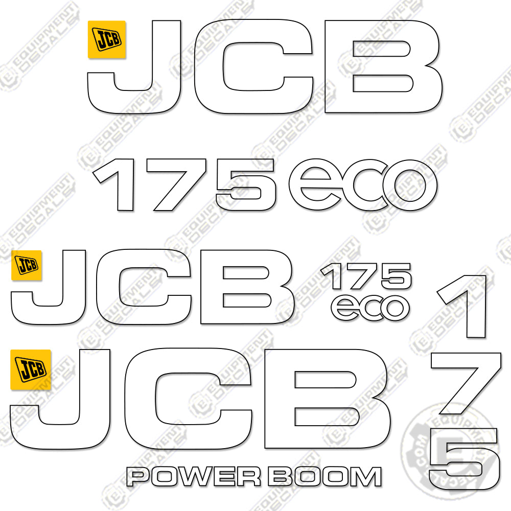 Fits JCB 175 Decals Kit Skid Steer 175, decal kit, jcb175