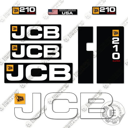 Fits JCB 210 Super Decal Kit Skid Steer 210, decal kit