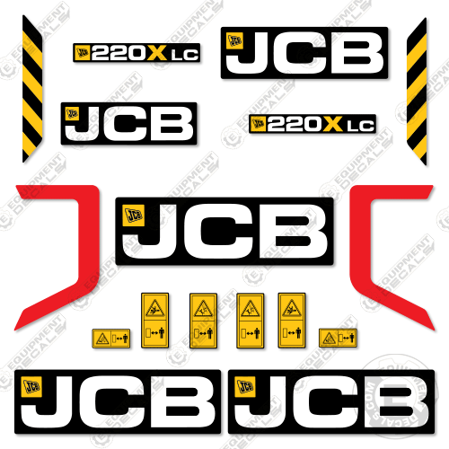 Fits JCB 220X LC Decal Kit Excavator 220, 220x, 220xlc, decal kit