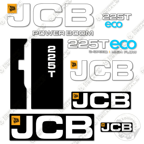 Fits JCB 225T Eco Decal Kit Skid Steer 225, 225t, decal kit, eco