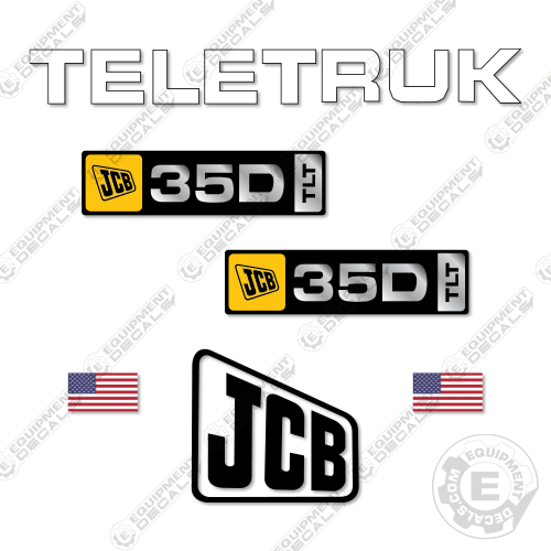 Fits JCB 35D TLT Decal Kit Forklift 35d, 35d tlt, decal kit, fork, fork-lift, forklift, lift, tlt