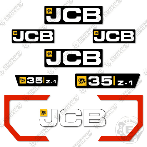 Fits JCB 35Z-1 Decal Kit Mini Excavator 35, 35z, 35z-1, decal kit