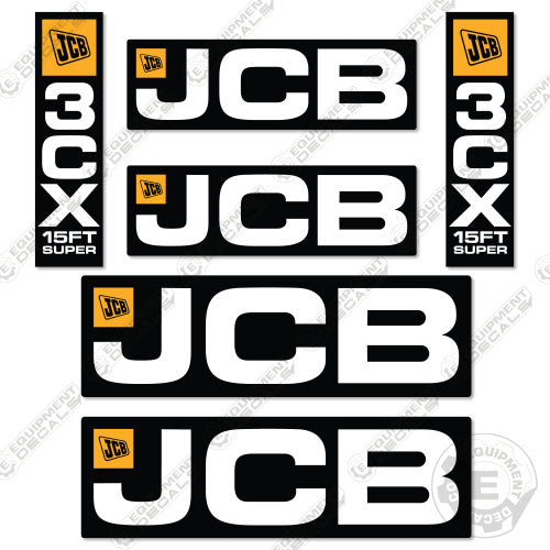 Fits JCB 3CX Decal Kit Backhoe (15 FT Super) 3, CX, decal kit