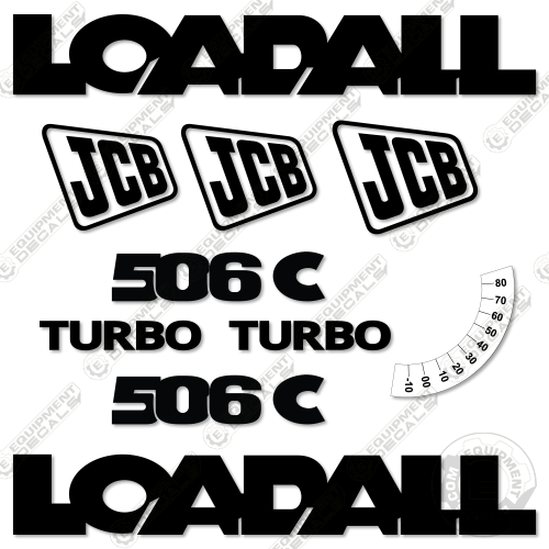 Fits JCB 506C Decal Kit Telehandler (Older Style) 506, 506c, decal kit