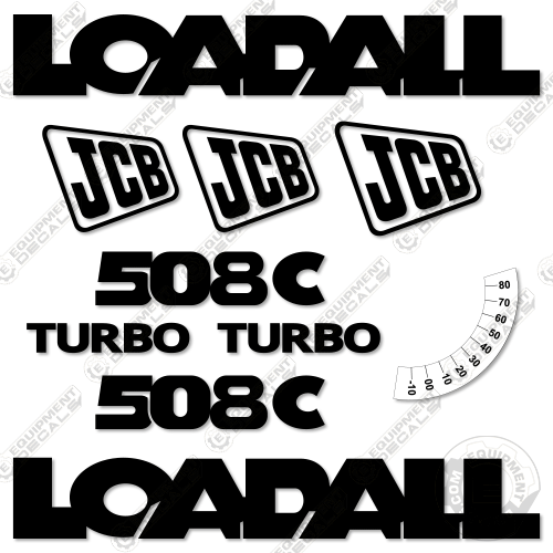 Fits JCB 508C Decal Kit Telehandler (Older Style) 508, 508c, decal kit