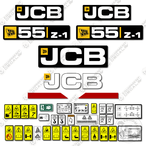 Fits JCB 55Z-1 Decal Kit Mini Excavator 55, 55z, 55z-1, 55z1, decal kit, jcb