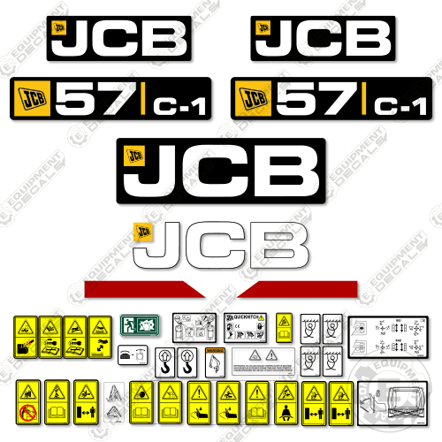 Fits JCB 57C-1 Decal Kit Mini Excavator 57, 57c, 57c-1, 57c1, decal kit, jcb