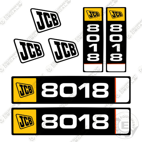 Fits JCB 8018 Mini Excavator Decal Kit decal kit