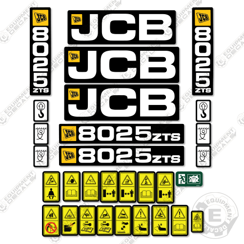 Fits JCB 8025 ZTS Decal Kit Mini Excavator 8025, 8025zts, decal kit, full, fullrotation, rotation, zts