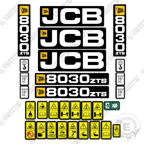 Fits JCB 8030ZTS Decal Kit Mini Excavator 8030, decal kit, full, fullrotation, rotation, zts