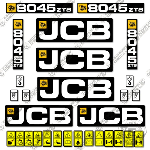 Fits JCB 8045ZTS Decal Kit Mini Excavator 8045, decal kit, full, fullrotation, rotation, zts