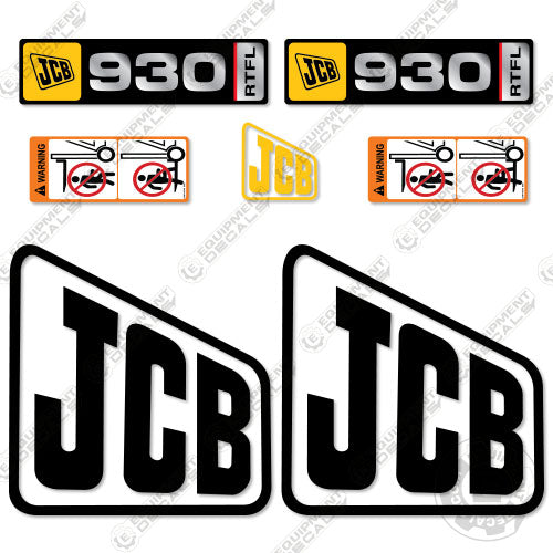 Fits JCB 930 RTFL Decal Kit Forklift 930, 930rtfl, decal kit, jcb, rtfl