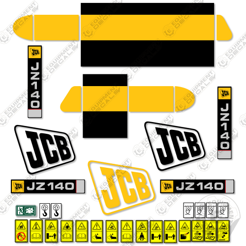 Fits JCB JZ140 Decal Kit Excavator decal kit, 140, jz140, jz