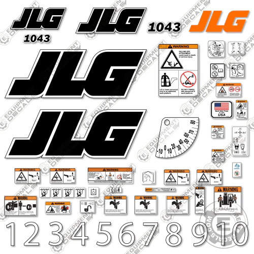 Fits JLG 1043 Decal Kit Telehandler decal kit