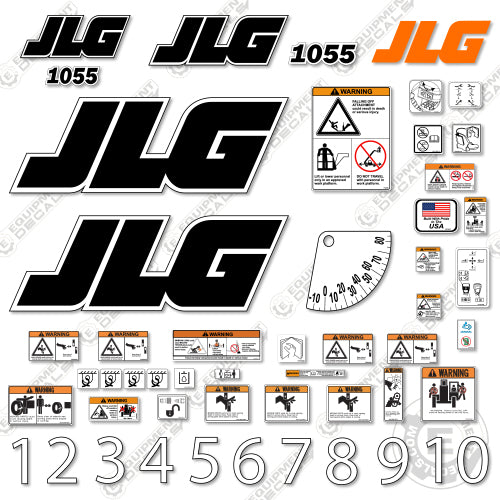 Fits JLG 1055 Decal Kit Telehandler decal kit