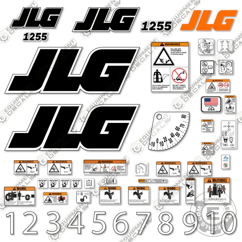 Fits JLG 1255 Decal Kit Telehandler decal kit