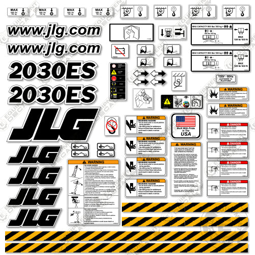 Fits JLG 2030ES Decal Kit Scissor Lift 2030, 2030es, decal kit