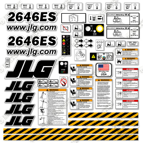 Fits JLG 2646ES Decal Kit Scissor Lift 2646, 2646-es, 2646es, decal kit