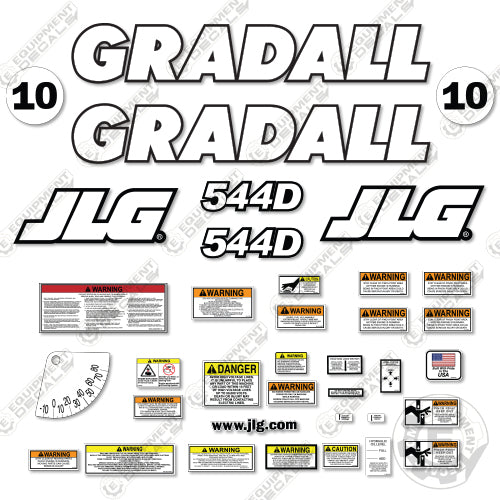 Fits JLG Gradall 544D Decal Kit Telehandler 544, 544d, decal kit