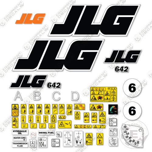 Fits JLG 642 Decal Kit Telehandler decal kit