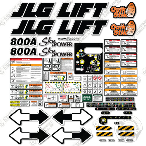 Fits JLG 800A Decal Kit Boom Lift 800, 800 a, 800a, decal kit, power, sky, skypower