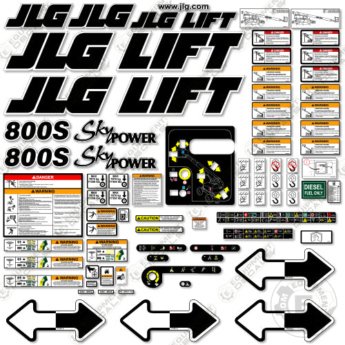 Fits JLG 800S Decal Kit Boom Lift 800, 800-s, 800s, decal kit, power, sky, skypower