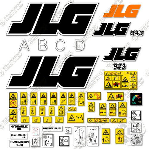 Fits JLG 943 Decal Kit Telehandler decal kit