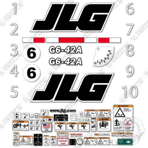 Fits JLG G642A Decal Kit Telehandler 42a, 642, 642a, decal kit, g6, g6-42a