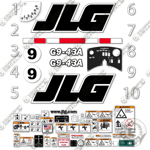 Fits JLG G943A Decal Kit Telehandler 943, 943-a, 943a, decal kit, g 943, g-943a, g943